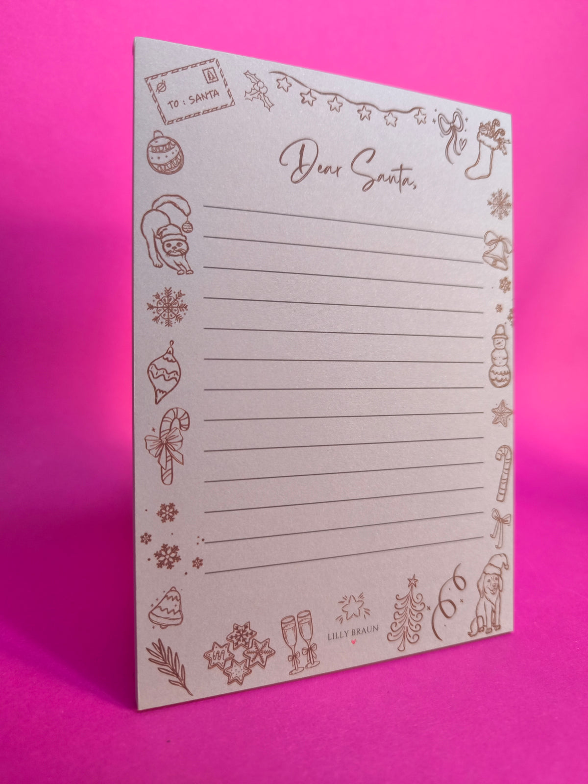 Dear Santa Notizblock von Lilly Braun