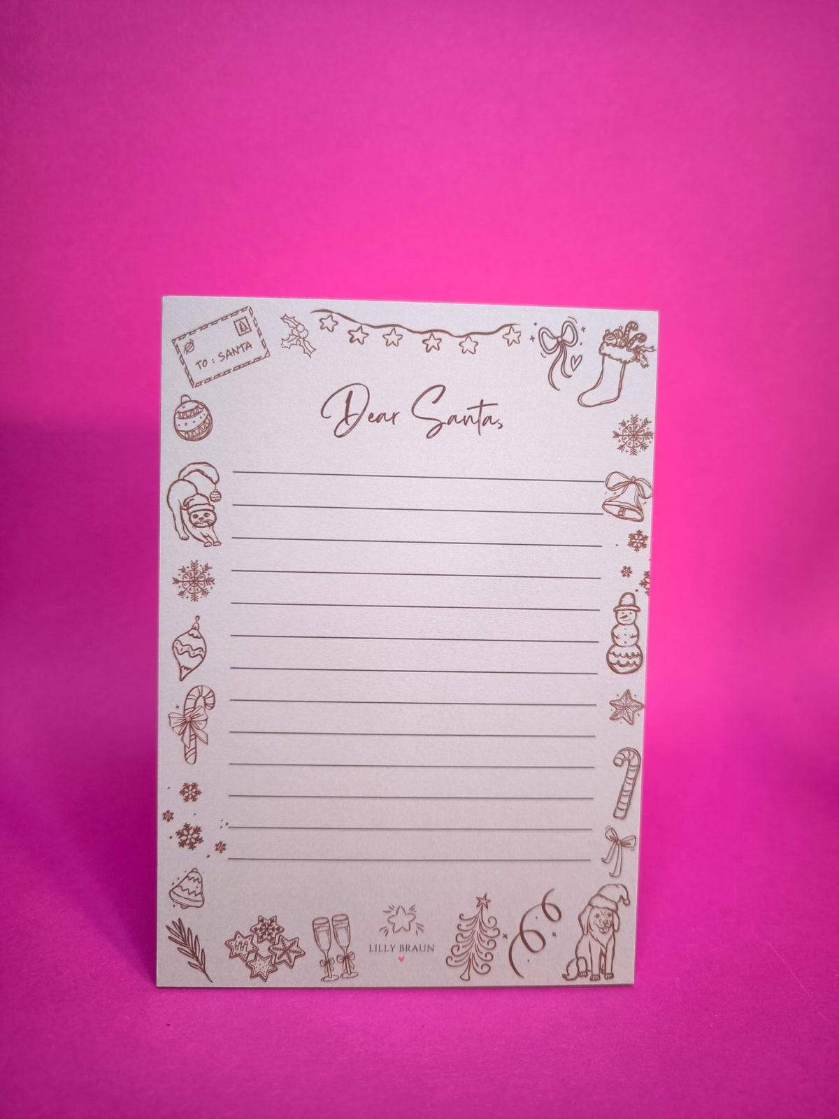 Dear Santa Notizblock von Lilly Braun