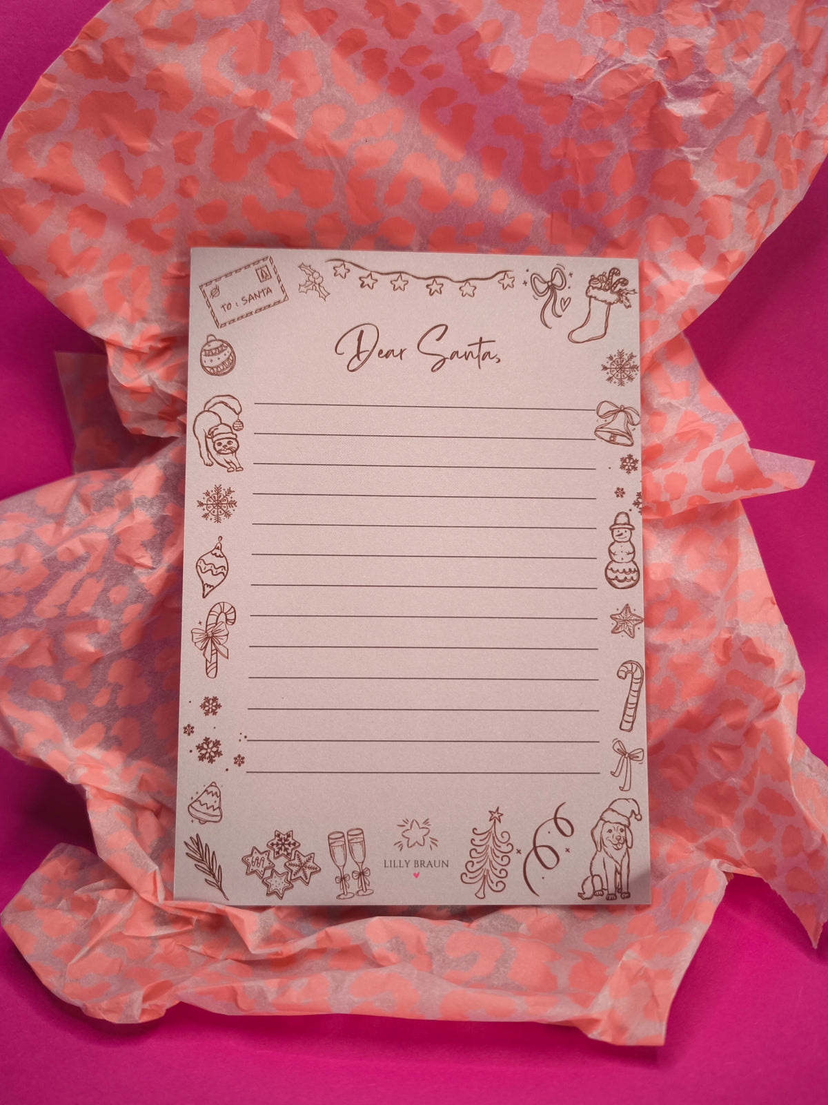 Dear Santa Notizblock von Lilly Braun