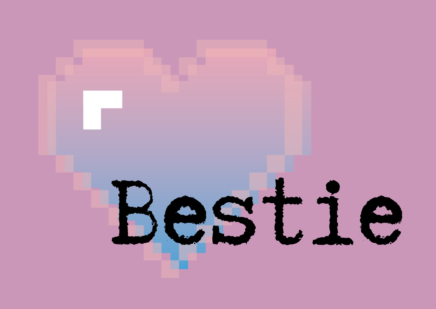 Bestie Pixel Art Postkarte | Retro Herz Karte | Kawaii Aesthetic Download | Cute Friendship Card | Geschenk für beste Freundin | Gamer Girl Decor | Y2K Pixel Heart