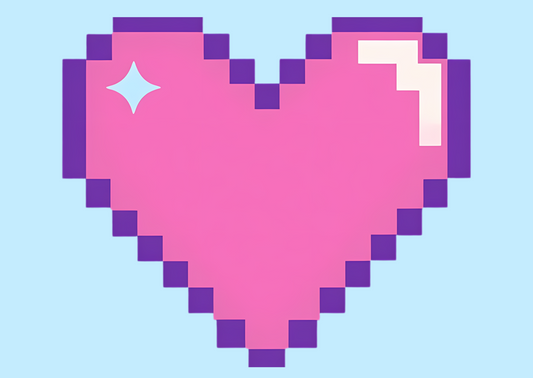 Herz Postkarte Pixel Art | Cute Heart Card | Retro Pixel Herz Karte | Kawaii Geschenkidee | Motivationskarte | Aesthetic Art Print