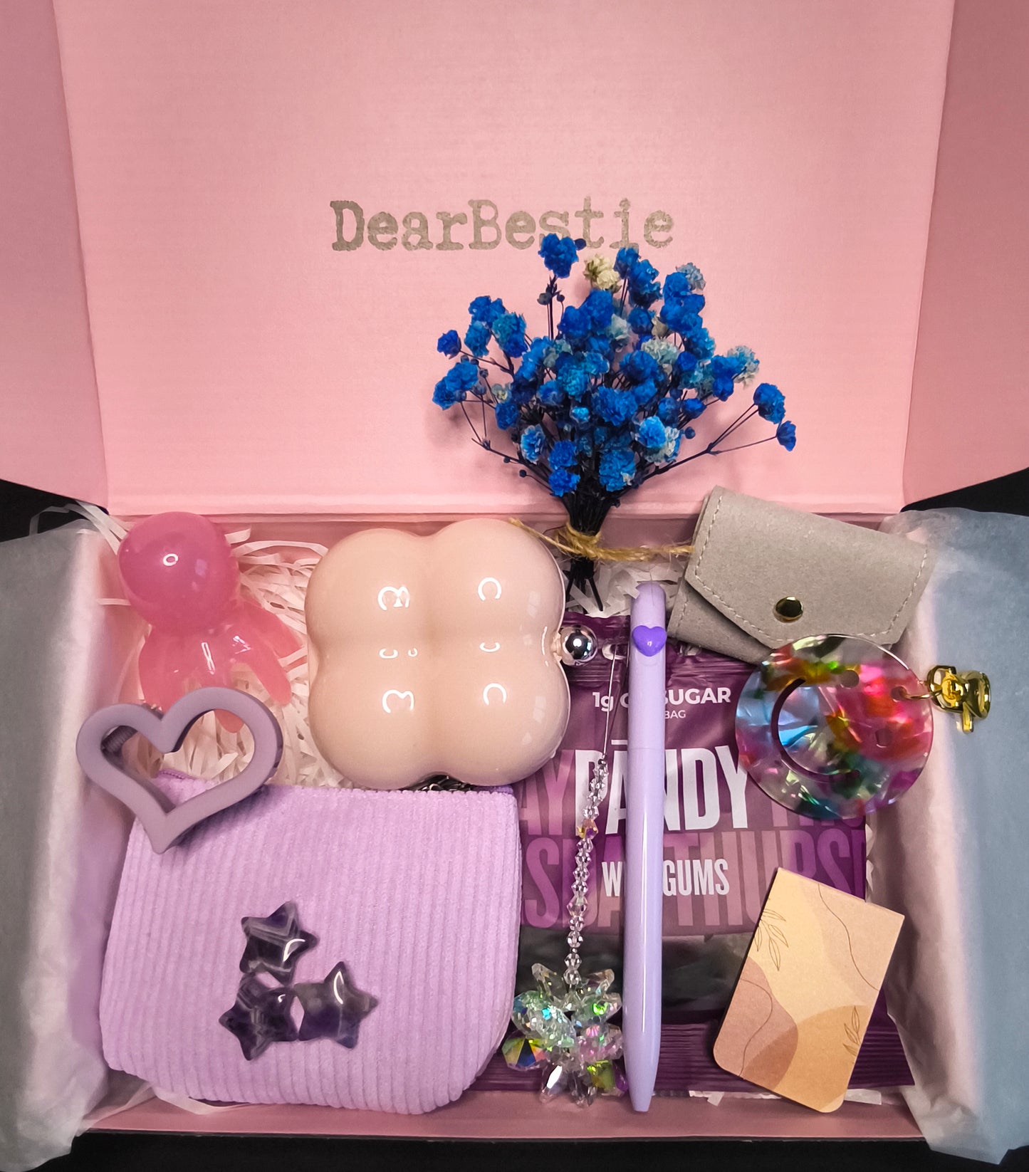 BestieMini LILA Geschenkbox für beste Freundin | Cute Selfcare Box | Kawaii Aesthetic Geschenk | Wellness Geschenk Freundin | Bestie Box Rosa Lila | Birthday Gift Box
