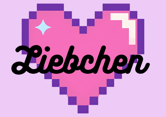 Liebchen Postkarte Pixel Art | Cute Heart Card | Retro Pixel Herz Karte | Kawaii Geschenkidee | Motivationskarte | Aesthetic Art Print