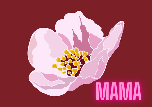 Mama Blumen Postkarte | Rosa Floral Art Print | Muttertagskarte Digital Download | Pink Flower Poster | Geschenk für Mama | Aesthetic Greeting Card | Cute Wall Art