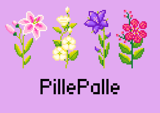 PillePalle Postkarte Pixel Art | Cute Flower Card | Retro Pixel Blumen Karte | Kawaii Geschenkidee | Motivationskarte | Aesthetic Art Print